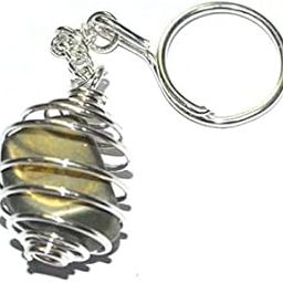 Natural Pyrite Crystal Tumble Key Chain Key Ring For Chakra And Reiki Healing-image-71