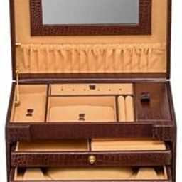 MARFIT Genuine Leather Jewellery Vanity Box Jewellery Organiser, Bangles, Necklaces, Ear rings, Finger rings, Nose Pin Vanity Box (Multicolour) (RA-KK_JBOX_001)-image-99