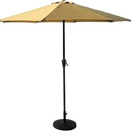 9ft Beige Color Outdoor Patio Umbrella Waterproof & Fade-Resistant with Centre Pole Stand - Ideal for Garden, Beach, Cafe, Poolside, Restaurant, & Balcony-image-93