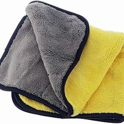 Auto Hub 800 GSM Heavy Microfiber Cloth for Car Cleaning and Detailing, Dual Sided, Extra Thick Plush Microfiber Towel Lint-Free, 40cm x 40cm, Pack of 1, Multicolor-21
