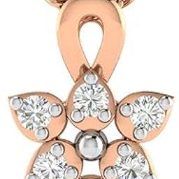 18KT Rose Gold and American Diamond Pendant for Women-image-35