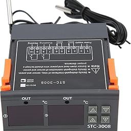 Culnflun Temperature Controller Greenhouse Heater with Thermostat Probe Sensor Temperature Thermostat Controller Dual Display Dual Greenhouse Heater NTC 110 to 220V AC (110-220V)-image-26