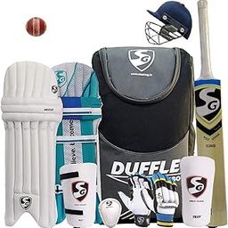SG Full Cricket Kit with Duffle Bag and Trycom Brand Ball(with helmat) (Size 5 Ideal for Age Between 10 to 11 Year)-image-8