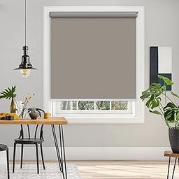 Colornest 100% Blackout Roller Blinds for Windows 58 Inch W X 48 Inch L Roll-Up Shades Sun UV Protection for Home & Office, Fossil| Heavy Duty in 38 MM Pole-image-76