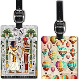 Lentikart 3D Lenticular Luggage Tag Set of 2 | Adventure Egypt Travel + Colourful Hot Air Balloon | Luggage/Bag/Travel ID Label Tags for Suitcase & School Bags-33