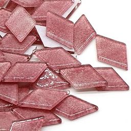 Sweven Art Mosaic Tiles, 25x25mm Size, 5mm Thick Diamond Shape, Pink Color (Pack of 500Gms)-image-30