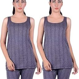 Women's Super Soft Thermal Winter Wear Body Warmer in Off White and Grey Top-image-15