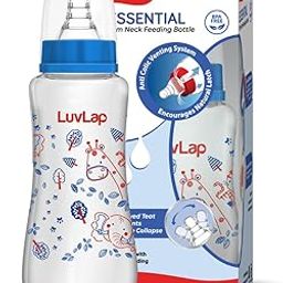 LuvLap Baby Essential Slim Neck Feeding Bottle, 250ml, Jungle Tales, with anti Colic Nipple, New Born / Infants / Toddler upto 3 years, BPA Free, , Blue-18