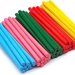 Paaroots Pack of 50 Pcs Colourful Bamboo Sticks Diameter 5 mm - 5 Colours - Bamboo Sticks for Crafts, DIY, Model Making and Creative Projects - Ideal for Crafts-19