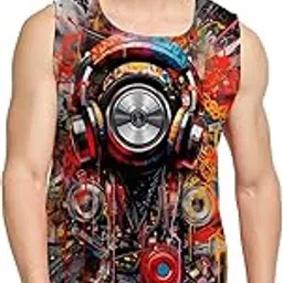 BLACKSMITH Beat Burst Music Printed Sleeeveless Sando Tank top Gym & Street wear for Men-picture-26