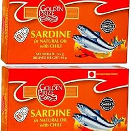 Golden Prize Canned Sardine in Natural Oil with Chili, 125g (Pack of 2)-image-81