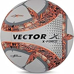 Vector X 16 Panel X-Force Textured PU Thermobonded Indoor/Outdoor Water-Resistant Futsal Football with Latex Bladder, White-Orange, Size 5, Suitable for Match and Training for Adults 15+ Years-image-30