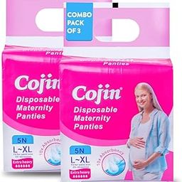 Cojin Disposable Maternity Pad Panties For Postpartum Care | New Mom Maternity Pads After Delivery 12-14 hrs Protection (2 Combo Pack - 10 Panties) - Postpartum Diapers-image-20