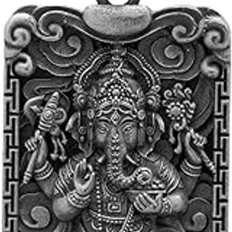 925 Sterling Silver Rectangular Shape Chaturbhuja Ganesha Pendant Spiritual Jewelry for Men & Women-image-24