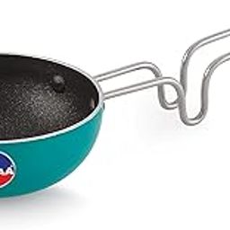 TOSAA Non Stick Tadka Pan, 11cm, | Vaghar Pan | Chounk Pan | Baghar Pan for Frying Dal/Spices | Flame Safe | Gas Stove Safe | Stainless Steel Wired Handle | Scratch Resistant, Amber-3