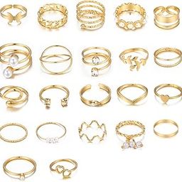 Set of 22 Latest Stylish Gold Plated Rings for Women and Girls (16362r)-12