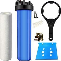 AMPEREUS All House Filter Set 20 Inch Jumbo Pre-Filter Housing + Jumbo Spun Filter 20" x 4.5" Dia 1 Inch Inlet & Outlet Size-image-66