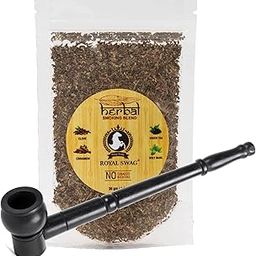 ROYAL SWAG Ayurvedic Herbs Herbal Smoking Blend - Ayurvedic Smoking Mixture Blend 30 gram Pack With Classic Black Handmade Wooden Pipe | 100% Tobacco Free and Nicotine Free - Made with Ayurvedic Herbs-image-98