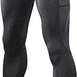 Men Compression Pants Elastic Waist Side Pockets Moisture-Wicking Stretchy Tights Running Weightlifting Athletic Leggings-image-91