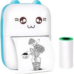Crackles Mini Bluetooth Thermal Printer, Portable Label Printer Inkfree Printer for Android & iOS System, Black on White Thermal Printer- Random Colour-12