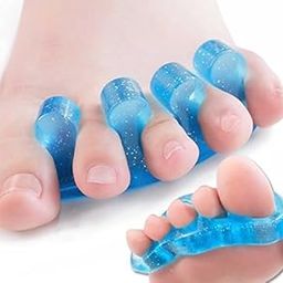Alexvyan 1 Pair Bunion Pads & Toe Orthotics Thumb Big Bone Orthotics Toe Separators Toe Straightener Bunion Corrector Bunion Relief Kit For Men & Women Free Size (Blue)-image-5