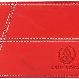 Men's Leather Wallet, Red, Contrast Stitching-image-16