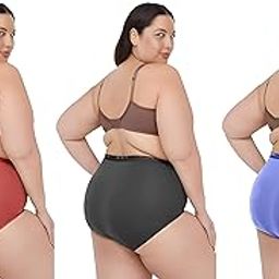 Women's Cotton Blend Big Size, Jumbo Size, Plus Size High Waist Hipsters Panties Set | Comfortable, Super Soft and Breathable Everyday Wear Panties(Pack of 3)-image-89