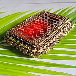 Home Storiee Decorative Coin Box - 4 x 2 Inch Metal Shagun Ginni Dibbi for Silver/Gold Coins, Return Gift Sikka, Gifting Purpose - Pack of 1-image-3