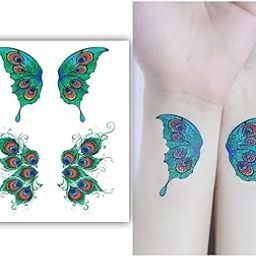 S.A.V.I Glitter Butterfly Peacock Wings Tattoo – Waterproof Eye Face Body Sticker for Women & Girls-image-10