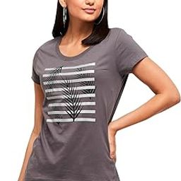 Women's Printed Round Neck Regular Fit T-Shirt-image-96