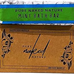 PURE NAKED NATURE - Mint Soap 120g Handmade Bathing Soap Herbal Soap for Removing Dirt & Impurities For Men & Women Keeps Skin Cool & Refreshed Soaps for Bath Soaps for Bath Pack Of 20-image-2