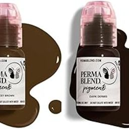 Perma Blend mini Eyebrow Set - Brown Tattoo Ink Set for Permanent Makeup - Eyebrow Microblading Kit - Tattoo Supplies for PMU - Includes (Forest Brown and Dark Dermis) 15ml each-picture-22