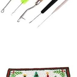 FABLOFT® Latch Hook Kits Christmas Tree Carpet with 5pcs Crochet Hooks for Beginners-picture-12