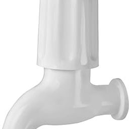 Prayag PTMT Bib Cock 15mm with Flange – White | Wall Mounted Water Tap | Leakproof Design | Rust-Proof | Compact Build (121-O)-image-40