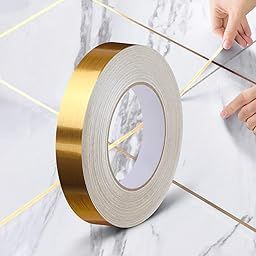 Plexaris Golden Strips for Wall, 50 Meters Golden Tape for Wall Decoration, Mildewproof and Waterproof, 3CM Wide Self Adhesive Wall Moulding Sealing Strip Golden Line Border Sticker-image-57