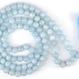 Natural Aquamarine Mala Original Crystal Stone 8 mm 108 Beads Jap Mala (Color : Light Blue)-image-25