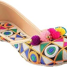 Ethnic Designer Rajasthani Jaipuri Multicolor Velvet Jutti Bellies for Women and Girls.-image-99