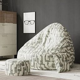 Biggie Bean Bag Oreka Home XXXXXL - Full Printed Sofa with Cushion and Footrest - Comfort Level: Advanced - Theme: Whimsical Whirlwinds-picture-13
