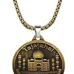 Taj Mahal Metal Pendant With 22 Inch Box Stainless Steel Chain Bottle Opener | Keychain Necklace for Men & Women | Indian Souvenir Jewelry-image-26