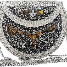 Handmade Small Size Metal Bag Coin Purse Ethnic Bridal kids Bag party clutch-image-57