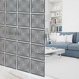 Olive Tree 12Pcs Hanging Room Divider Panel | Modern Hanging Screen Partition for Home Decoration, Living Room (11.5" x 11.5" - 12 Panels)-OTD-5097-image-70