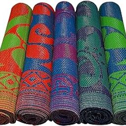 Indoor Outdoor Plastic Chatai | Floor Mat | Plastic Mat | Puja, Meditation, Beach, Picnic, Yoga & Fitness Exercise (Multicolor, Multi Design Size : 6 Feet X 9 Feet, Pack of 1)-picture-14