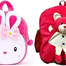 Blue Tree Kids School Bag Soft Plush Backpack Cartoon Bags Mini Travel Bag for for Girls Boys Toddler Baby Konggi Rabbit & Teddy-image-83