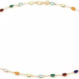 Dark Multi Color Stylish Crystal Oval Anklet | Kolusu - Micro Gold Plated for Elegance and Tradition – Jewellery for Women-image-65