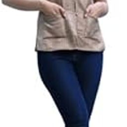 Sleeveless Cotton Silk Quilted Jacket with Mandarin Collar, Front Pockets, Gold-image-18