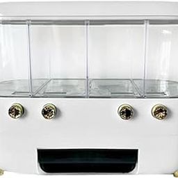 Kitchen Dry Food Dispenser Rice Storage Container 4 Grid Removable Top Cover White-image-44