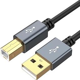 CableCreation USB Printer Cable, USB 2.0 A Male to B Male Scanner Cord, Compatible with, Cannon, Brother, Epson, Xerox, Samsung and More, 5 FT, Aluminium Case, Black-20