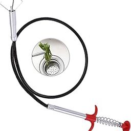Drain Pipe Cleaning Spring Stick, Hair Clog Remover Tool, Flexible Sink Cleaner, Spring-Loaded Handle Clogged Drains Opener Cleaning Tool (35 Inch long)-image-74