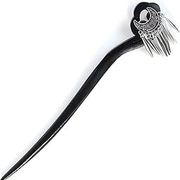 Crescent Moon Charm Nature Love Organic Wooden Hair Juda Bun Stick Pin for Women and Girls (HA060)-image-39