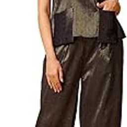 Black & Gold Co-ord Set | Top & Pant Set | Woven Design Co-ord Set | 2-Piece Co-ord Set-image-2